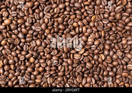 Geröstete Kaffeebohnen Hintergrundstruktur Stockfoto