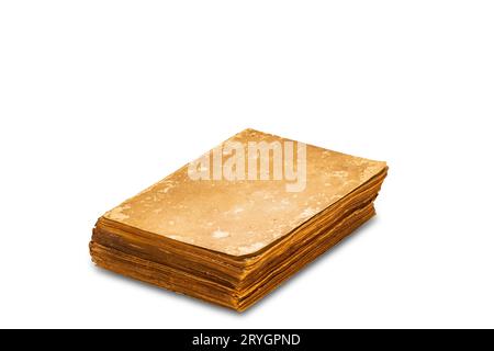 Altes Buch isoliert auf weißem Hintergrund. Stockfoto