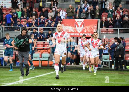 St. Helens, England - 30. September 2023 - James Roby von St. Helens. Betfred Super League Play Off, St. Helens vs. Warrington Wolves im Totally Wicked Stadium, St. Helens, Großbritannien Stockfoto