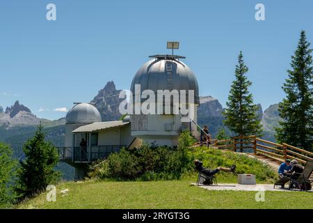 Das Astronomische Observatorium Helmut Ullrich. Cortina d'Ampezzo. Dolomiten. Italien. Stockfoto