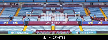 Birmingham, Großbritannien. Oktober 2023. Ein Blick auf die Duguts während des FA Women's Super League 1-Spiels zwischen Aston Villa Women und Manchester United Women in Villa Park, Birmingham, England am 1. Oktober 2023. Foto von Stuart Leggett. Nur redaktionelle Verwendung, Lizenz für kommerzielle Nutzung erforderlich. Keine Verwendung bei Wetten, Spielen oder Veröffentlichungen eines einzelnen Vereins/einer Liga/eines einzelnen Spielers. Credit: UK Sports Pics Ltd/Alamy Live News Stockfoto