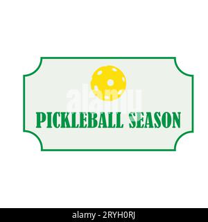 Padel-Sportspiel mit Pickleball. Pickleball Season.Kartendesign.Isolate auf weißem Hintergrund.Vektor-Illustration Stock Vektor