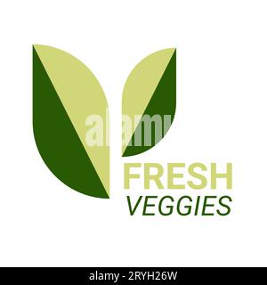 Gesunde Bio-Lebensmittel oder Etiketten und Elemente für vegetarische und Bauernhof grüne natürliche Gemüse Produkte, Vektor-Illustration. Badges gesundes Leben. Stock Vektor