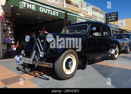 Citroën Traction Avant. Classic Car Meeting in Torremolinos, Málaga, Spanien. Stockfoto