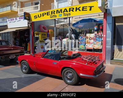 Triumph Spitfire IV Oldtimer-Treffen in Torremolinos, Málaga, Spanien. Stockfoto