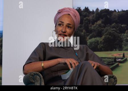 Zadie Smith, englischer Schriftsteller, Debütroman „White Teeth“, fotografiert beim Cliveden Literary Festival, Berkshire, England, Großbritannien, 30. September 2023 Stockfoto
