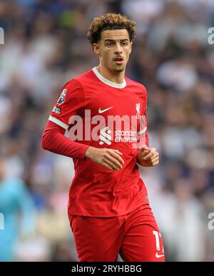 London, Großbritannien. September 2023 30. 30. September 2023 - Tottenham Hotspur gegen Liverpool - Premier League - Tottenham Hotspur Stadium Liverpool Curtis Jones während des Spiels gegen Tottenham. Picture Credit: Mark Pain/Alamy Live News Stockfoto