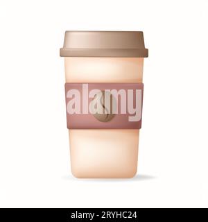 3D-Vektor Papierbecher. Coffee, to Go.Vector Stock Vektor