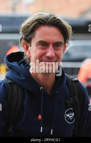 Thomas Frank, Manager von Brentford, kommt vor dem Premier League-Spiel zwischen Nottingham Forest und Brentford am 30. September 2023 auf dem City Ground in Nottingham an. (Foto: Jon Hobley | MI News) Credit: MI News & Sport /Alamy Live News Stockfoto