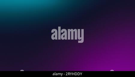 Dunkelkörniger verlaufender Hintergrund, blau-violette Neonfarben auf Schwarz, Rauschkörnung Textureffekt Stockfoto