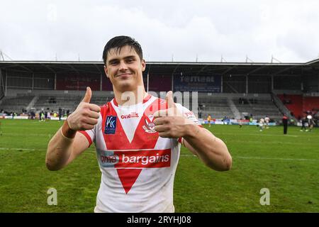 St. Helens, England - 30. September 2023 - Jon Bennison of St Helens. Betfred Super League Play Off, St. Helens vs. Warrington Wolves im Totally Wicked Stadium, St. Helens, Großbritannien Stockfoto