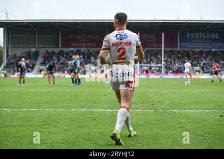 St. Helens, England - 30. September 2023 - Tommy Makinson aus St. Helens. Betfred Super League Play Off, St. Helens vs. Warrington Wolves im Totally Wicked Stadium, St. Helens, Großbritannien Stockfoto