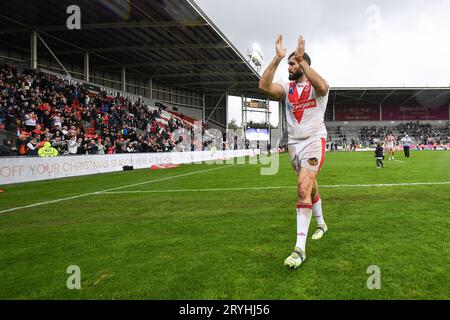 St. Helens, England - 30. September 2023 - Alex Walmsley aus St. Helens. Betfred Super League Play Off, St. Helens vs. Warrington Wolves im Totally Wicked Stadium, St. Helens, Großbritannien Stockfoto