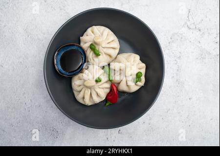 Traditionelle asiatische Küche, Manti Stockfoto