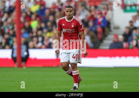 Nottingham, Großbritannien. Oktober 2023. Murillo #40 von Nottingham Forest während des Premier-League-Spiels Nottingham Forest gegen Brentford im City Ground, Nottingham, Vereinigtes Königreich, 1. Oktober 2023 (Foto: Mark Cosgrove/News Images) in Nottingham, Vereinigtes Königreich am 10.1.2023. (Foto: Mark Cosgrove/News Images/SIPA USA) Credit: SIPA USA/Alamy Live News Stockfoto