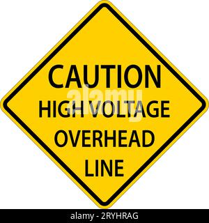 Warnschild Vorsicht Hochspannungsleitung Stock Vektor