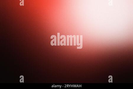 Körniger verlaufender Hintergrund, abstrakte Rauschstruktur in Rot, Weiß, Schwarz, dunkles Bannerdesign, Kopierbereich im Fokus Stockfoto