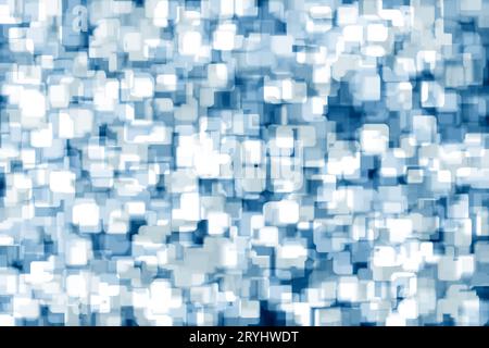 Abstraktes blaues Hintergrunddesign mit abgerundeter quadratischer Form in zufälligen geometrischen Mustern Stockfoto