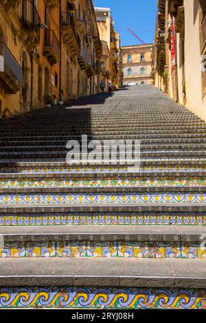 Die Treppe von Santa Maria del Monte in Caltagirone Stockfoto