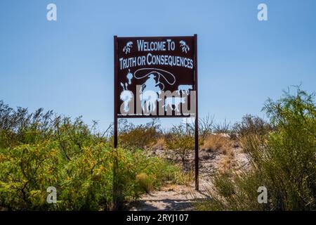 Die wunderschöne Stadt von Wahrheit oder Konsequenzen, New Mexico Stockfoto