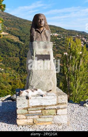 Statue der Margarete in Makrinitsa Dorf Pilion, Griechenland Stockfoto