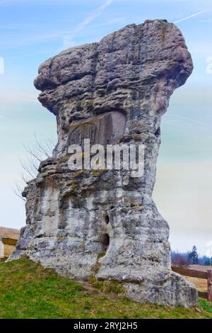 Sandsteinbau Czarcia Maczuga bei Kamienna Gora Stockfoto