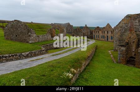 Ruinen der alten Burg. Charles Fort Kinsale Cork County Irland. Irische Schlösser Stockfoto