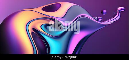 Holographische Neonwellen Stockfoto