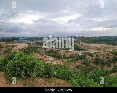 Luftaufnahme des weltgrößten rohingya-Flüchtlingslagers Stockfoto