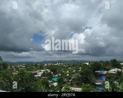 Luftaufnahme des weltgrößten rohingya-Flüchtlingslagers Stockfoto