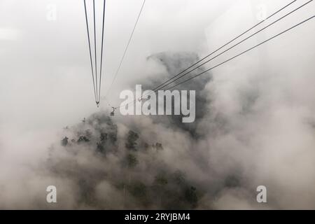 Die Seilbahn im Fansipan in Sapa in Vietnam Stockfoto