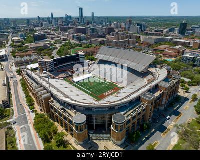 Aus der Vogelperspektive Darrell K Royal Memorial Stadium Stockfoto