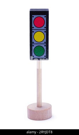 Toy Stop Light Cut Out auf weiß. Stockfoto