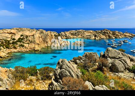 Spiaggia di Cala Coticcio in Isola di Caprera, Sardinien, Italien, an einem perfekten Tag im Sommer 2016, mit der Liebe meines Lebens, dem ich alles verdanke Stockfoto