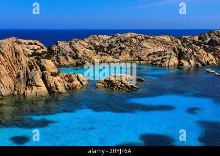 Spiaggia di Cala Coticcio in Isola di Caprera, Sardinien, Italien, an einem perfekten Tag im Sommer 2016, mit der Liebe meines Lebens, dem ich alles verdanke Stockfoto