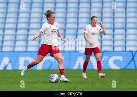 Birmingham, Großbritannien. Oktober 2023. Manchester's Maya Le Tissier am Ball während des FA Women's Super League 1-Spiels zwischen Aston Villa Women und Manchester United Women in Villa Park, Birmingham, England am 1. Oktober 2023. Foto von Stuart Leggett. Nur redaktionelle Verwendung, Lizenz für kommerzielle Nutzung erforderlich. Keine Verwendung bei Wetten, Spielen oder Veröffentlichungen eines einzelnen Vereins/einer Liga/eines einzelnen Spielers. Credit: UK Sports Pics Ltd/Alamy Live News Stockfoto