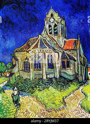 Vincent van Gogh. Das berühmte Gemälde der Kirche von Auvers. Stockfoto