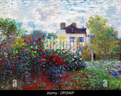 Claude Monets Künstlergarten in Argenteuil (Ecke des Gartens mit Dahlias) (1873) Stockfoto