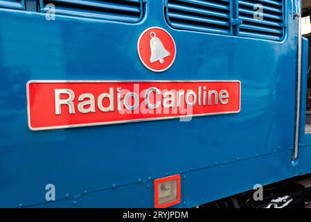 Class 31 Diesel namens Radio Caroline im Mangapps Railway Museum in der Nähe von Burnham auf Crouch, Essex, Großbritannien. Stockfoto