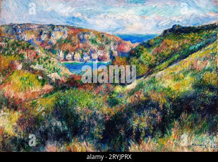 Pierre-Auguste Renoir's Hills rund um die Bucht von Moulin Huet, Guernsey Stockfoto