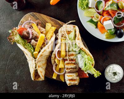 Griechische Fast-Food-Gyros Stockfoto