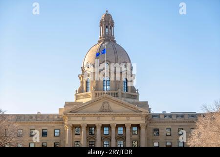 Edmonton, Alberta, Kanada. April 2023. Ganz in der Nähe des Alberta Legislature Building, der Legislative Assembly of Alberta und der Ex Stockfoto