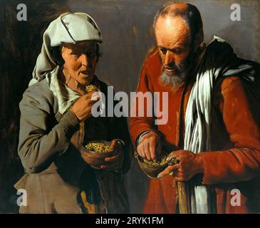 Georges de La Tour (1593-1652) - Pea Eaters c.1620-25. Stockfoto