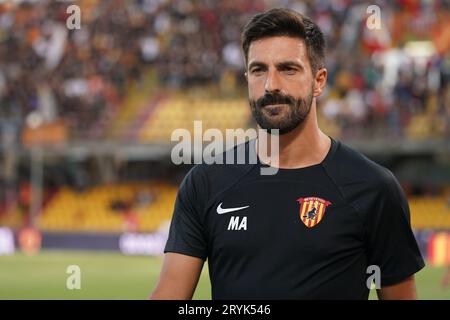 Benevento, Italien. Oktober 2023. Matteo Andreoletti in Aktion während des italienischen Lega Pro Fußballspiels Benevento Calcio gegen FC Crotone. Quelle: Mario Taddeo/Alamy Live News Stockfoto