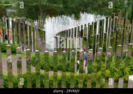 Jeppe Hein, Path of Silence 2016, Kistefoss Museum, Jevnaker, Norwegen Stockfoto