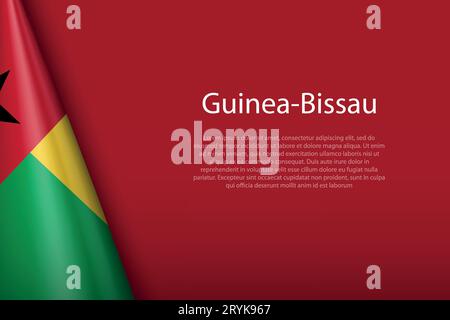 3. Nationalflagge Guinea-Bissau isoliert auf Hintergrund mit Copyspace Stock Vektor