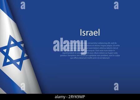 3D-Nationalflagge Israel isoliert auf Hintergrund mit Copyspace Stock Vektor