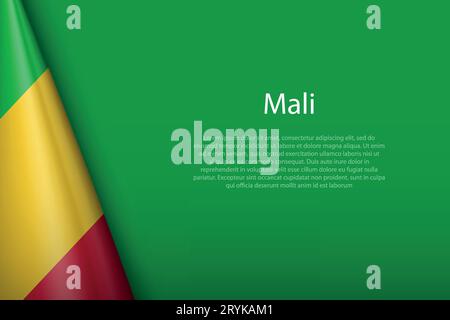 3D-Nationalflagge Mali isoliert auf Hintergrund mit Copyspace Stock Vektor