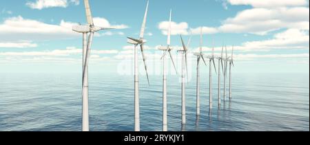 Offshore Windenergieanlagen Stockfoto
