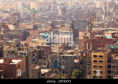 Dachblick auf die Innenstadt von Kairo - Ägypten Stockfoto